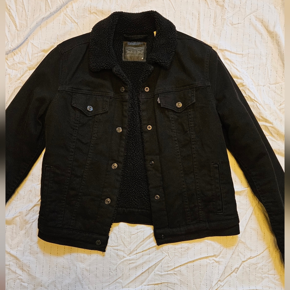 Levi's Black Sherpa Jacket Medium